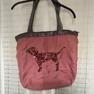 Victoria’s Secret pink sequin dog bag